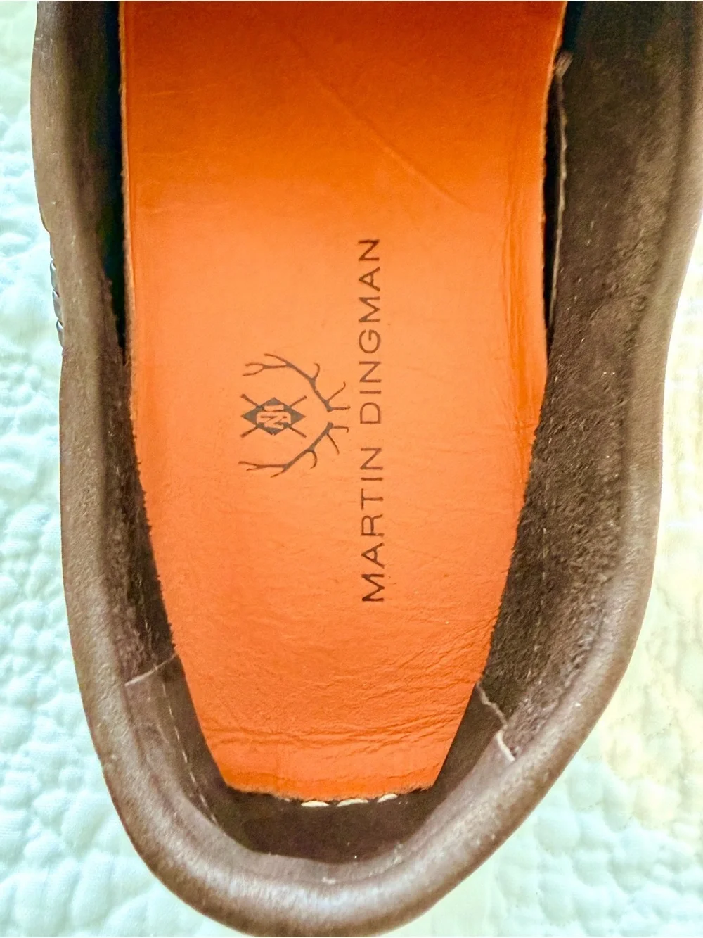 Martin Dingman Men's Slip-On Loafer with Orange Insole - size 10.5